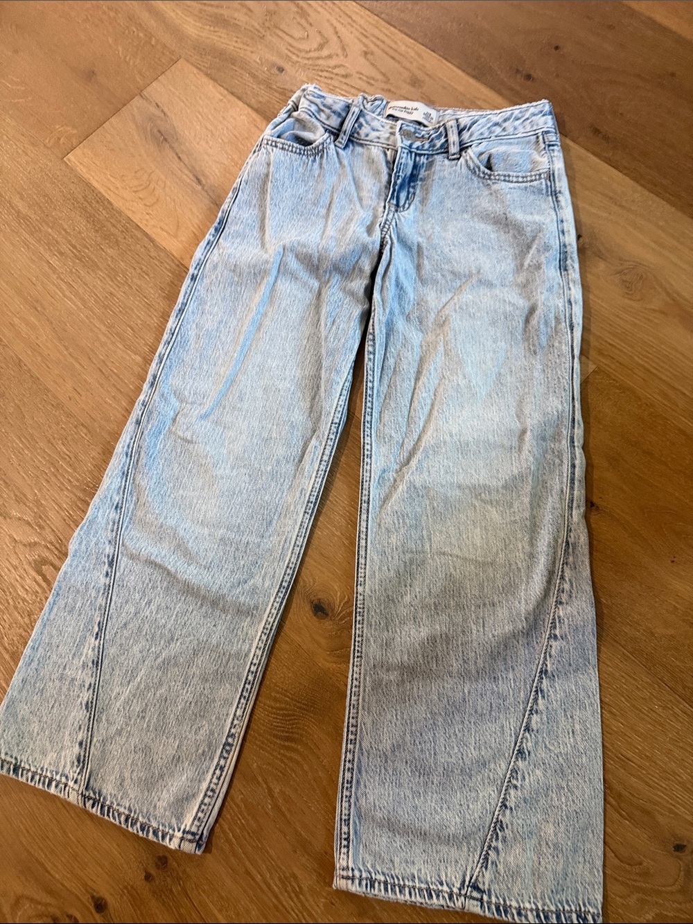 abercrombie kids Light Wash Wide Leg Jeans